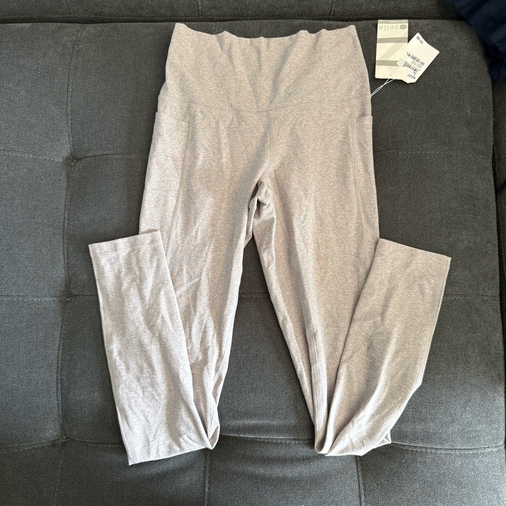 Zella Yoga High-Waisted Leggings in Light Gray